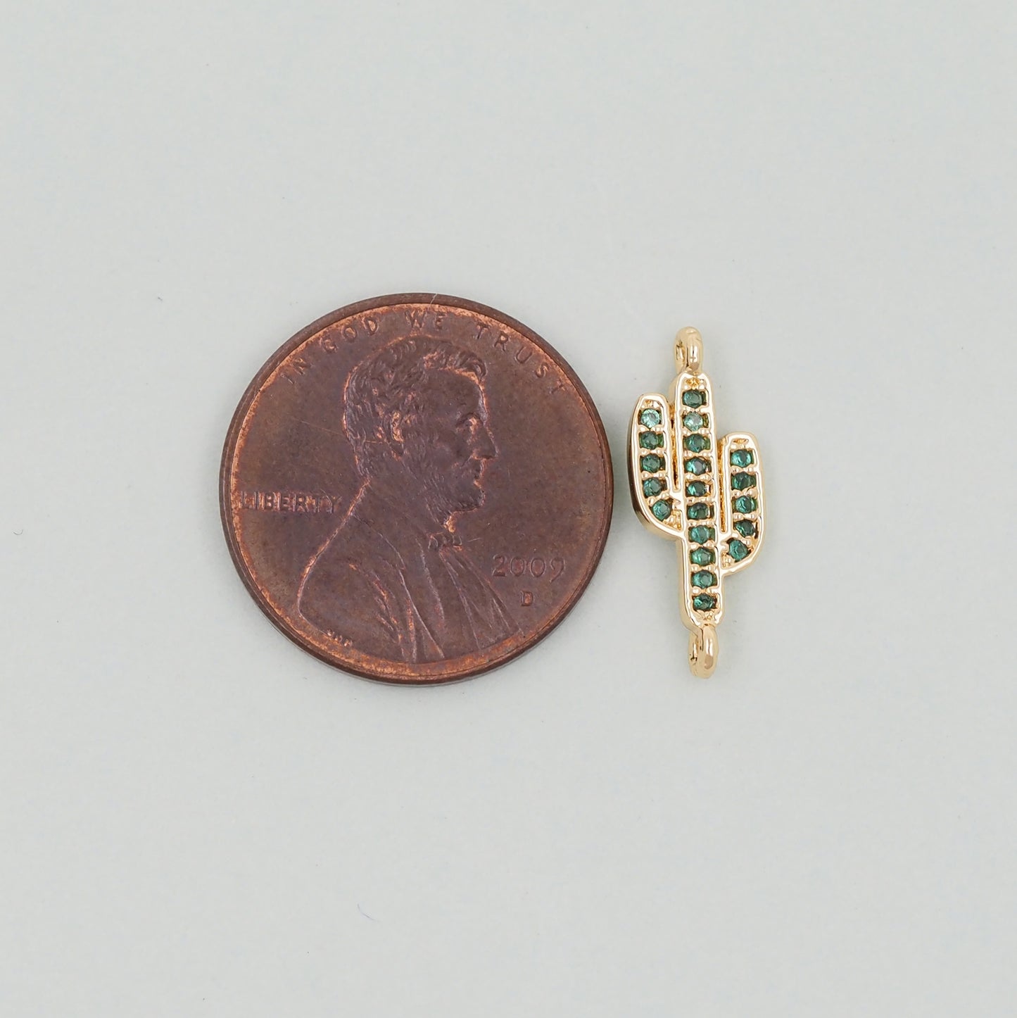 Gold Cactus Charms,18K Gold Filled CZ Micro Pave Cactus Pendant,Desert Charm Bracelet Necklace for DIY Jewelry Making Supply