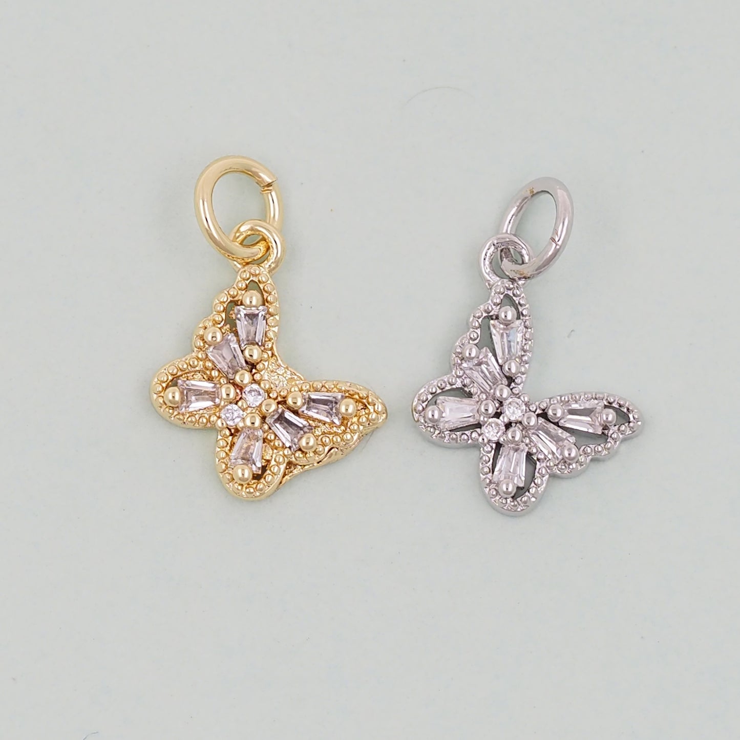 Gold Butterfly Charms,18K Gold Filled Butterfly Pendant,insect Charm Bracelet Necklace for DIY Jewelry Making Supply