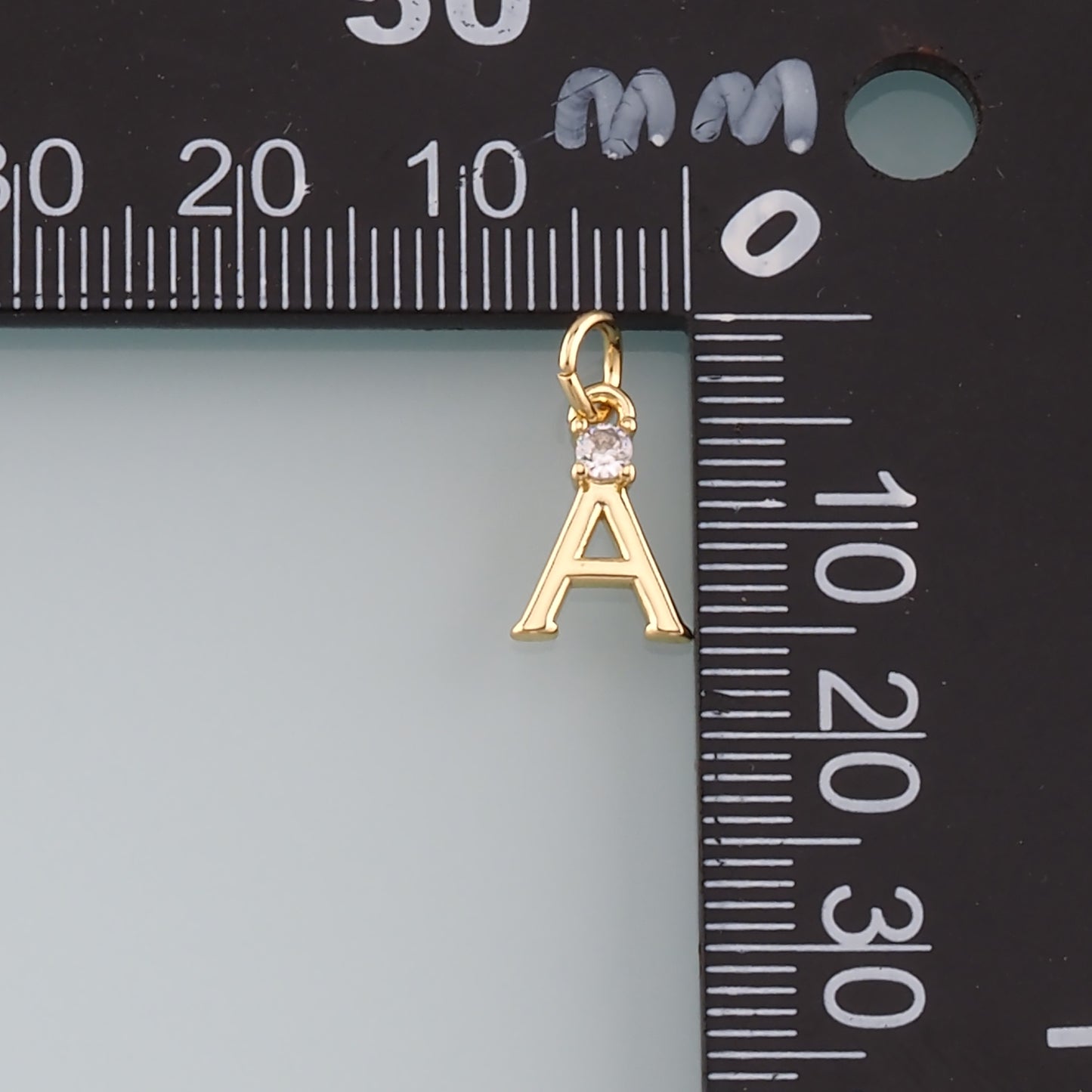 Gold letter Charms,18K Gold Filled letter Pendant,CZ Micro Pave Initial Charm Bracelet Necklace for DIY Jewelry Making Supply