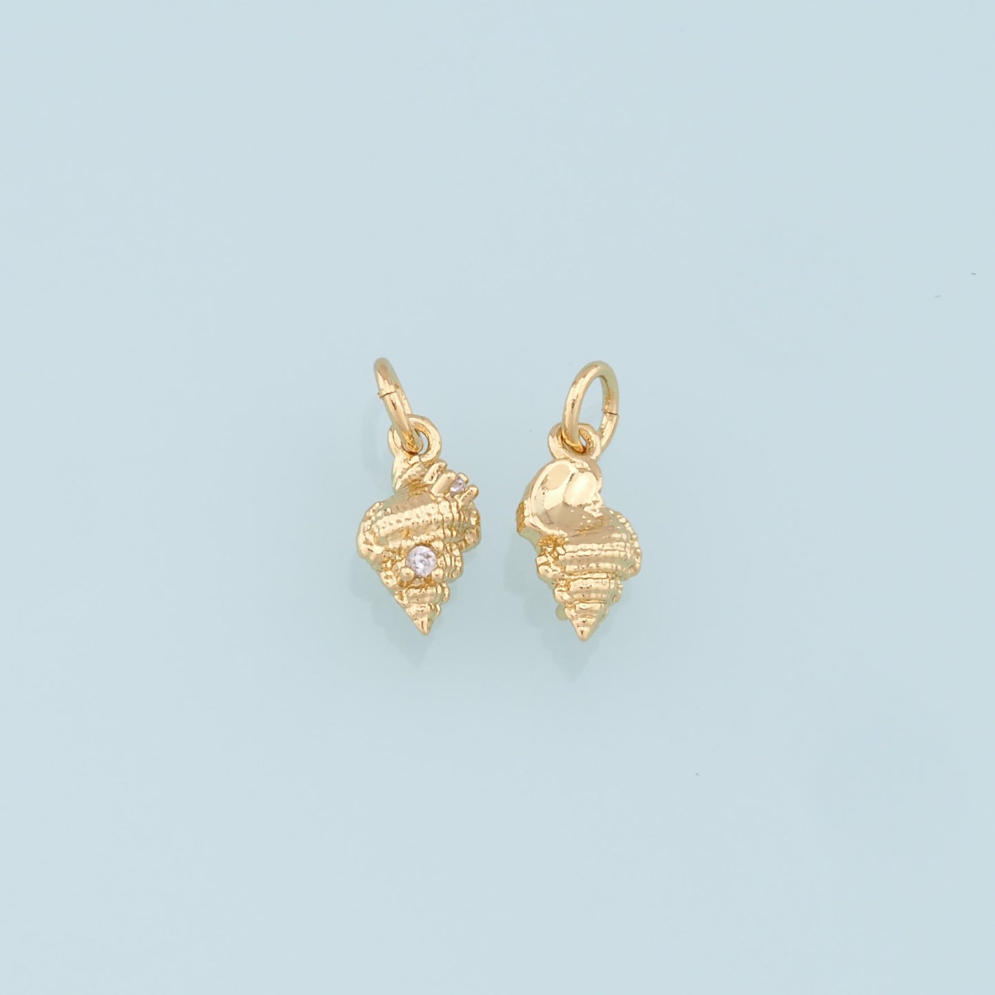 Gold Conch Charms,18K Gold Filled Conch Shell Pendant,Silver Conch Shell Charm Bracelet Necklace for DIY Jewelry Making Supply