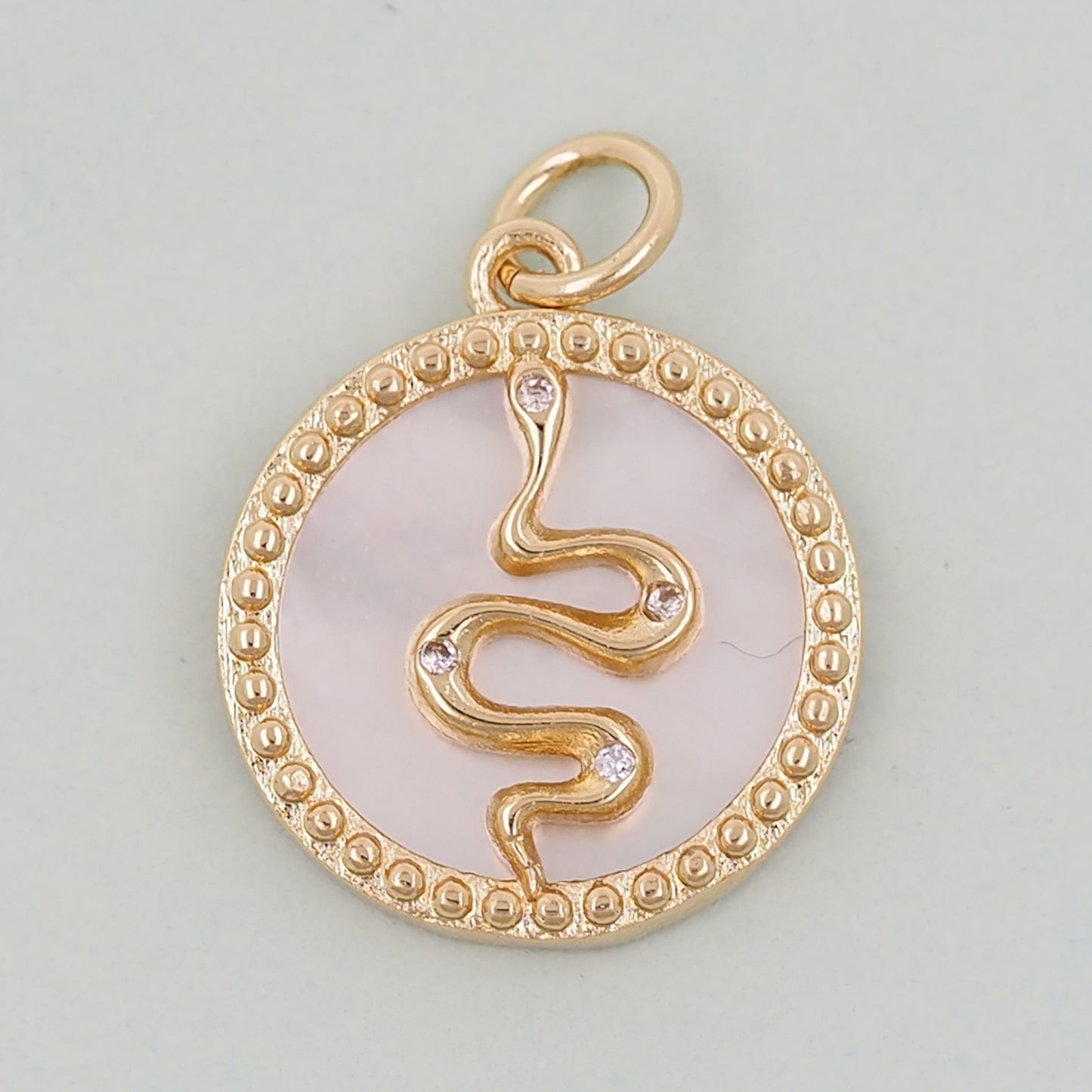 Gold Snake charms,18K Gold Filled CZ Snake Pendant,Snake Charms Bracelet Necklace for DIY Jewelry Making Supply