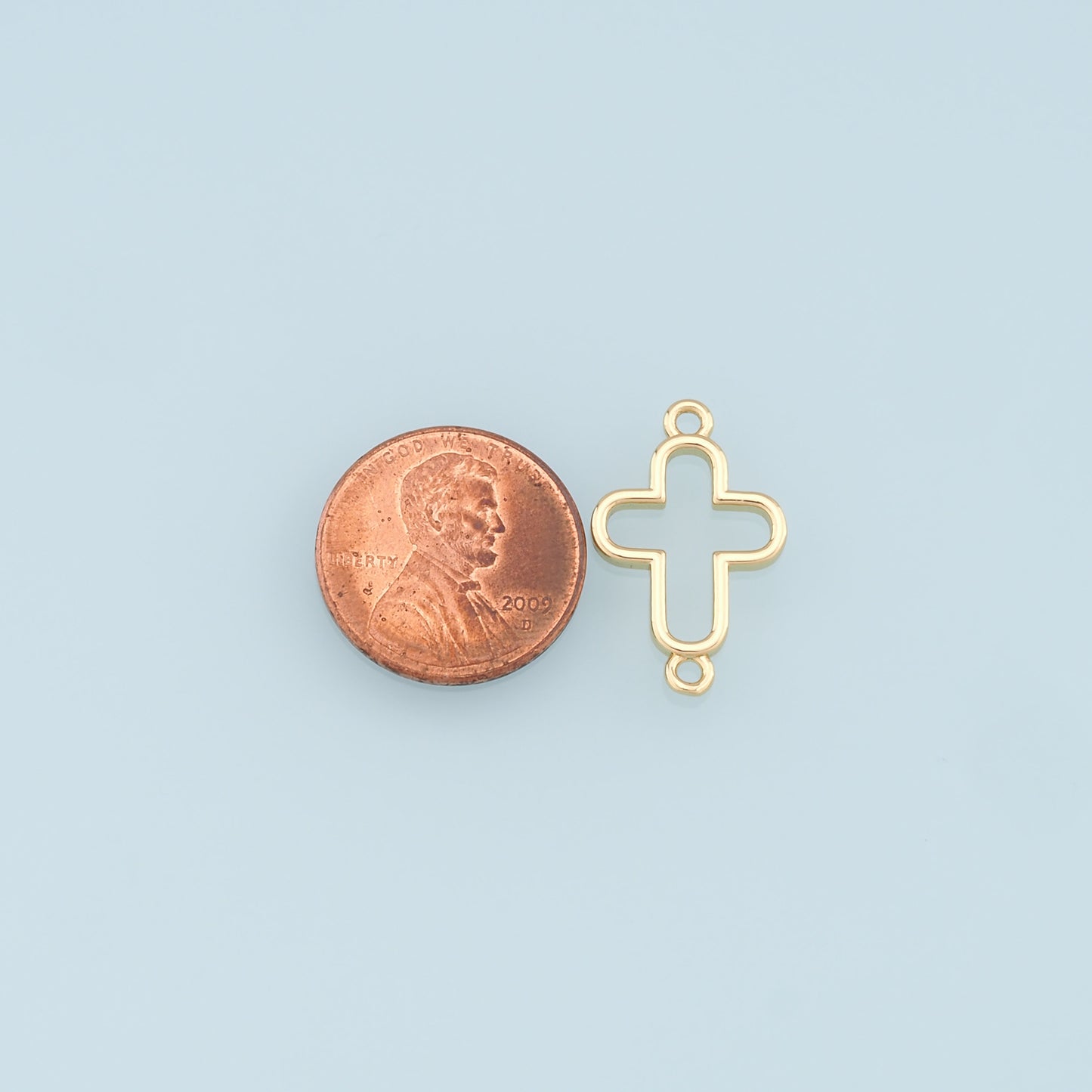 Gold Cross Connector Charms,18K Gold Filled Cross Pendant,Religion Charm Bracelet Necklace for DIY Jewelry Making Supply