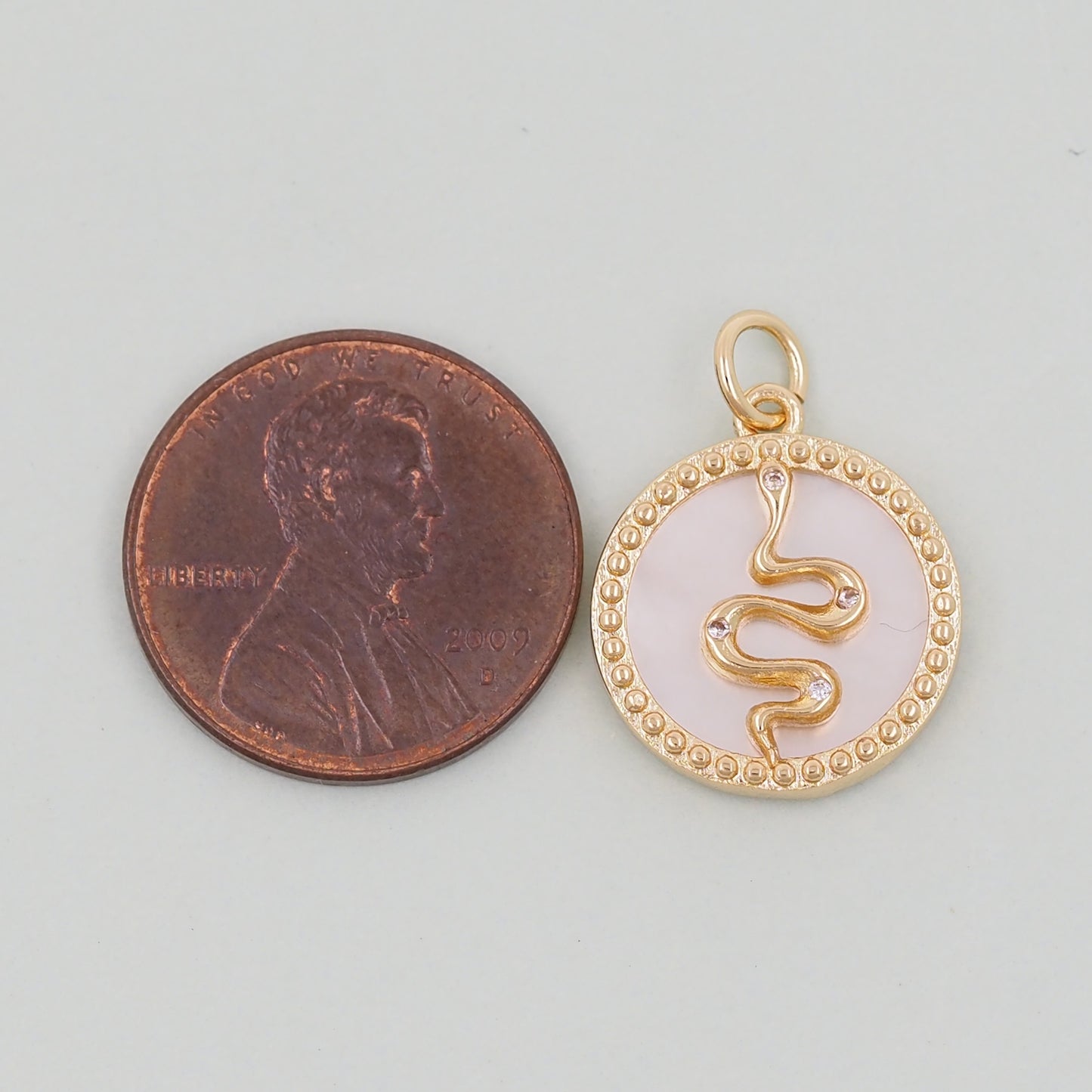 Gold Snake charms,18K Gold Filled CZ Snake Pendant,Snake Charms Bracelet Necklace for DIY Jewelry Making Supply