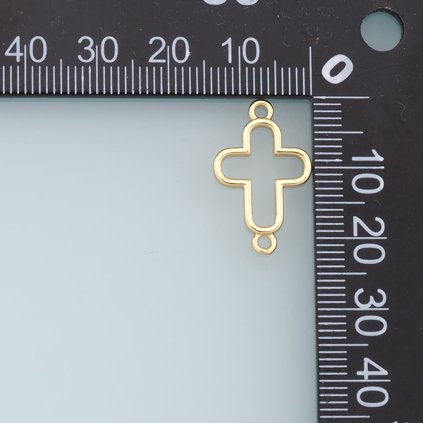 Gold Cross Connector Charms,18K Gold Filled Cross Pendant,Religion Charm Bracelet Necklace for DIY Jewelry Making Supply