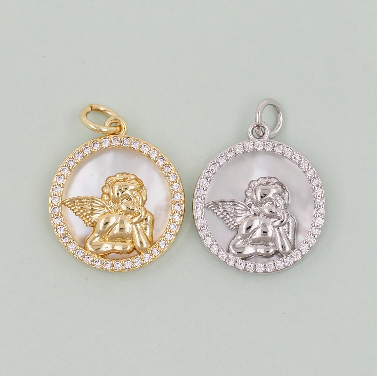 Gold Angel Charms,18K Gold Filled Angel Pendant,Angel Charm Bracelet Necklace for DIY Jewelry Making Supply