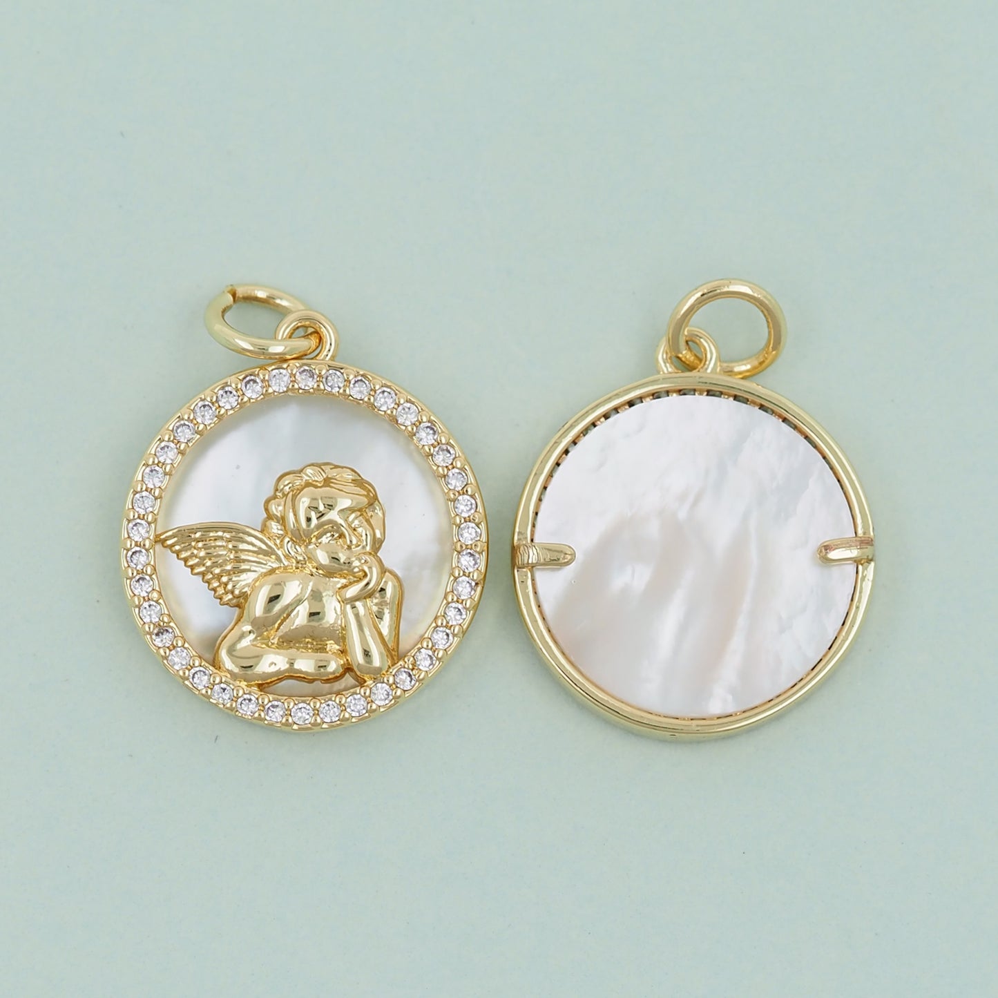 Gold Angel Charms,18K Gold Filled Angel Pendant,Angel Charm Bracelet Necklace for DIY Jewelry Making Supply