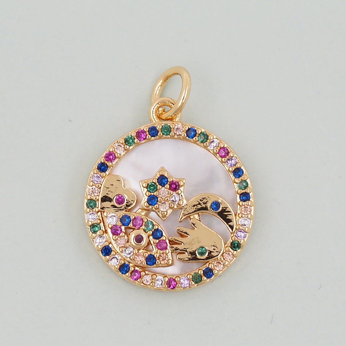 Gold Evil Eye Charms,18K Gold Filled Evil Eye Pendant,Evil Eye Charm Bracelet Necklace for DIY Jewelry Making Supply