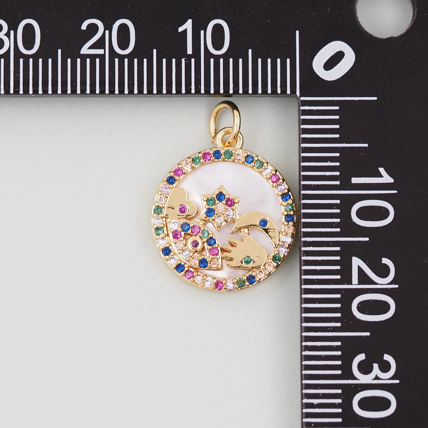 Gold Evil Eye Charms,18K Gold Filled Evil Eye Pendant,Evil Eye Charm Bracelet Necklace for DIY Jewelry Making Supply