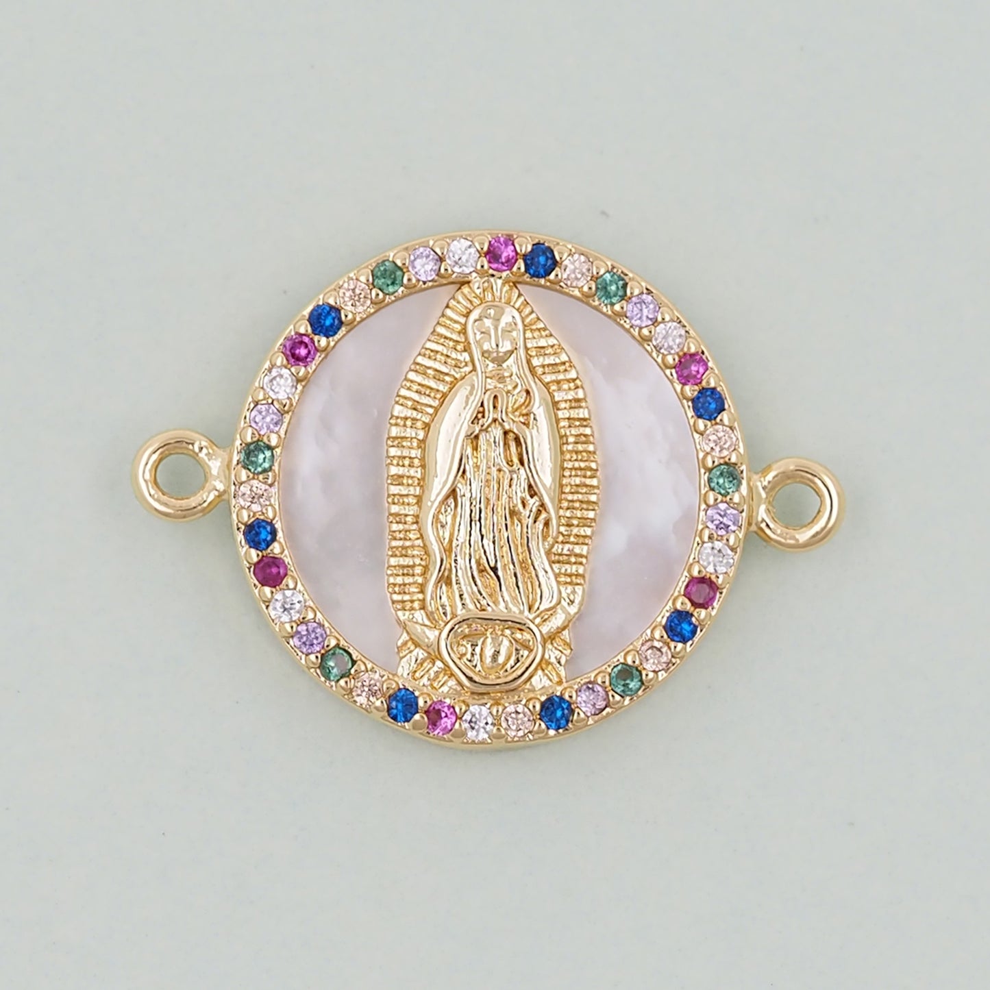 Gold Our Lady of Guadalupe Charms,18K Gold Filled virgin mary Pendant Charm Bracelet Necklace for DIY Jewelry Making Supply