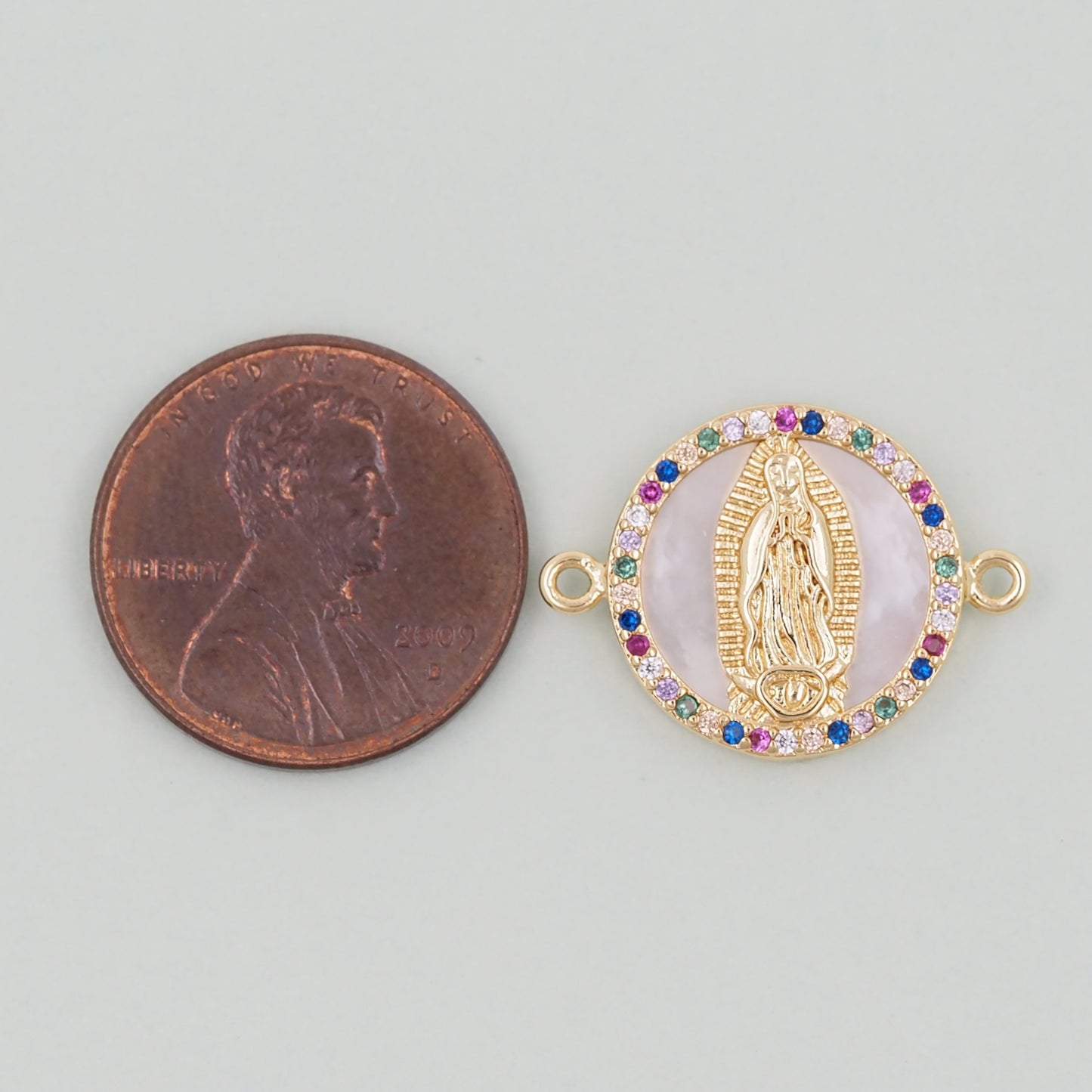 Gold Our Lady of Guadalupe Charms,18K Gold Filled virgin mary Pendant Charm Bracelet Necklace for DIY Jewelry Making Supply