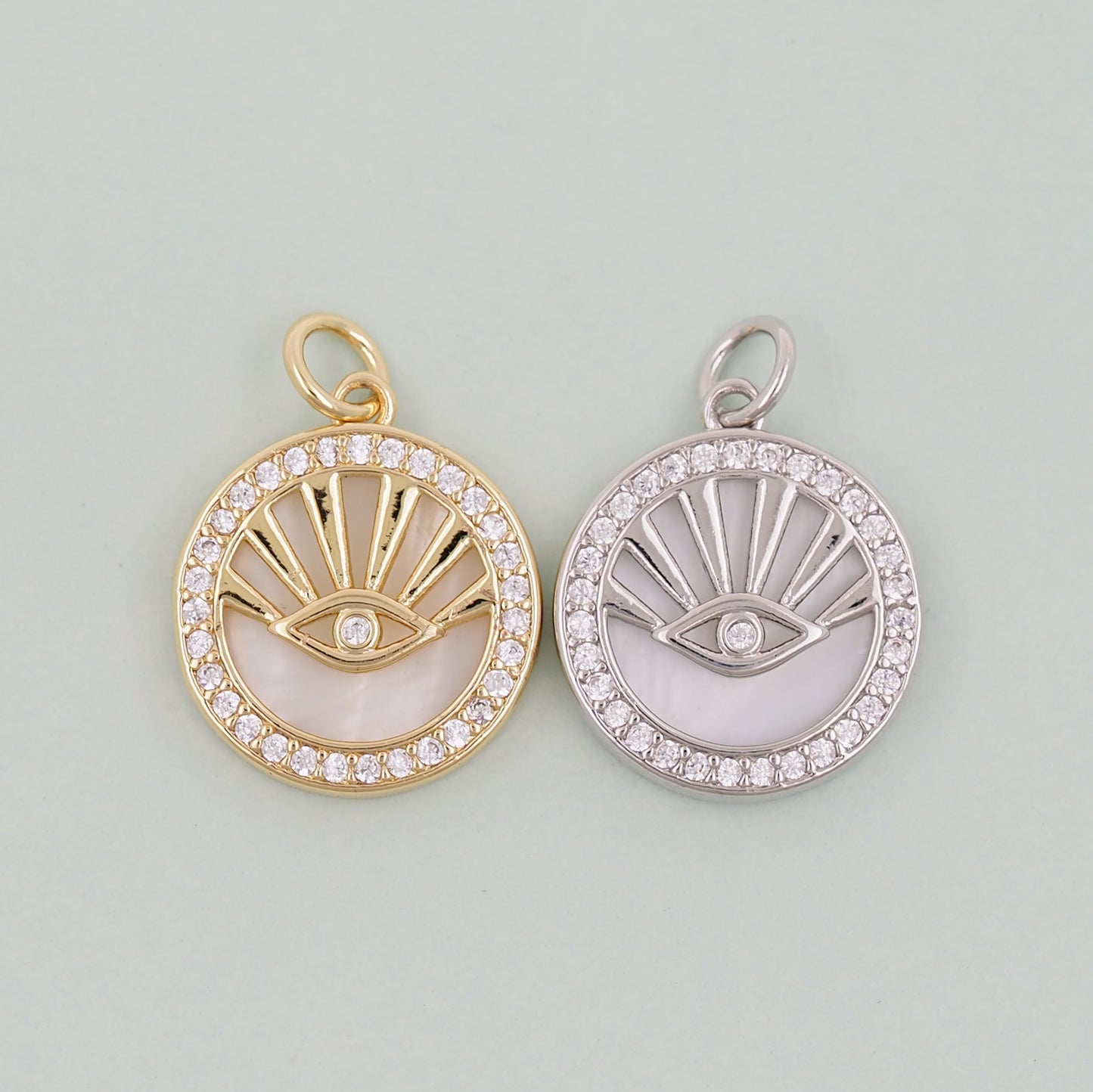 Gold Evil Eye Charms,18K Gold Filled Evil Eye Pendant,Evil Eye Charm Bracelet Necklace for DIY Jewelry Making Supply
