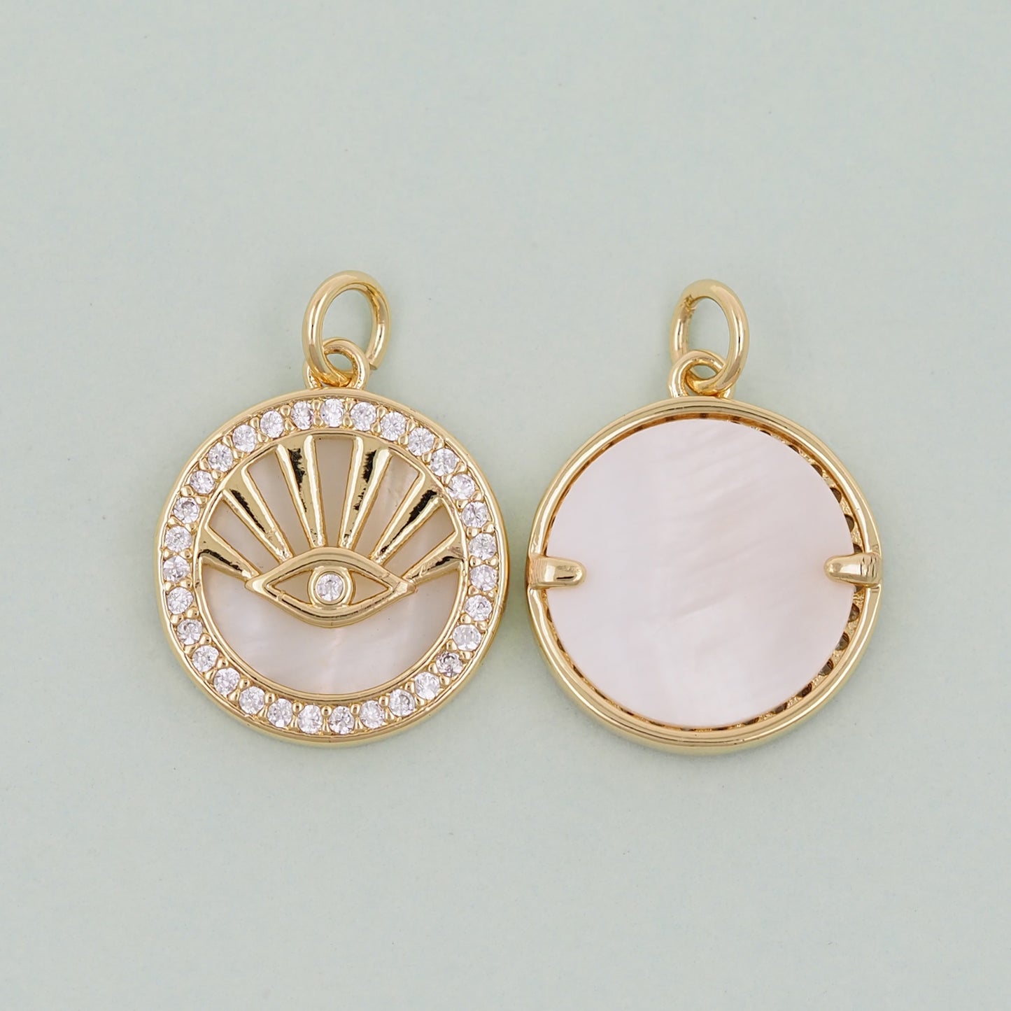 Gold Evil Eye Charms,18K Gold Filled Evil Eye Pendant,Evil Eye Charm Bracelet Necklace for DIY Jewelry Making Supply