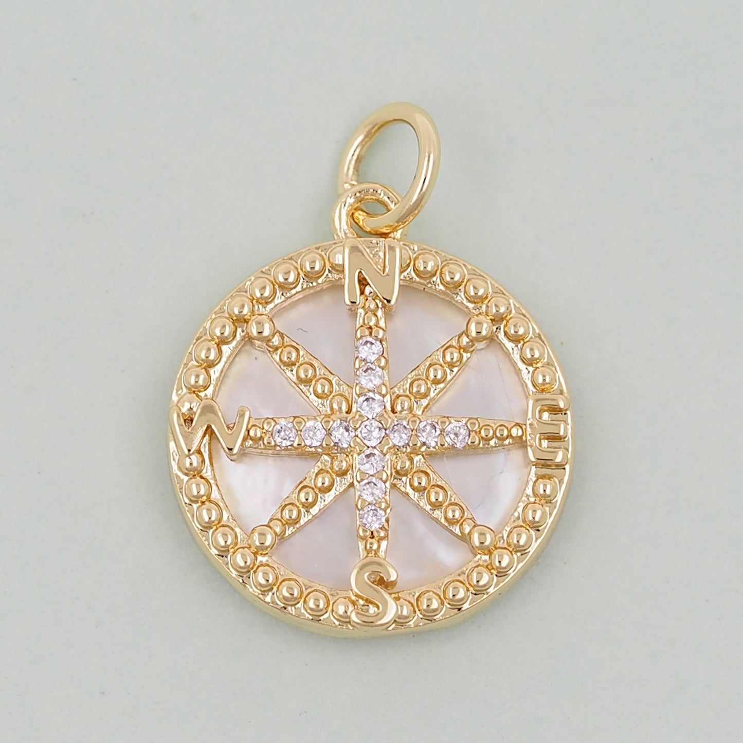 Gold Compass Charms,18K Gold Filled Starburst Pendant,North Star Charm Bracelet Necklace for DIY Jewelry Making Supply
