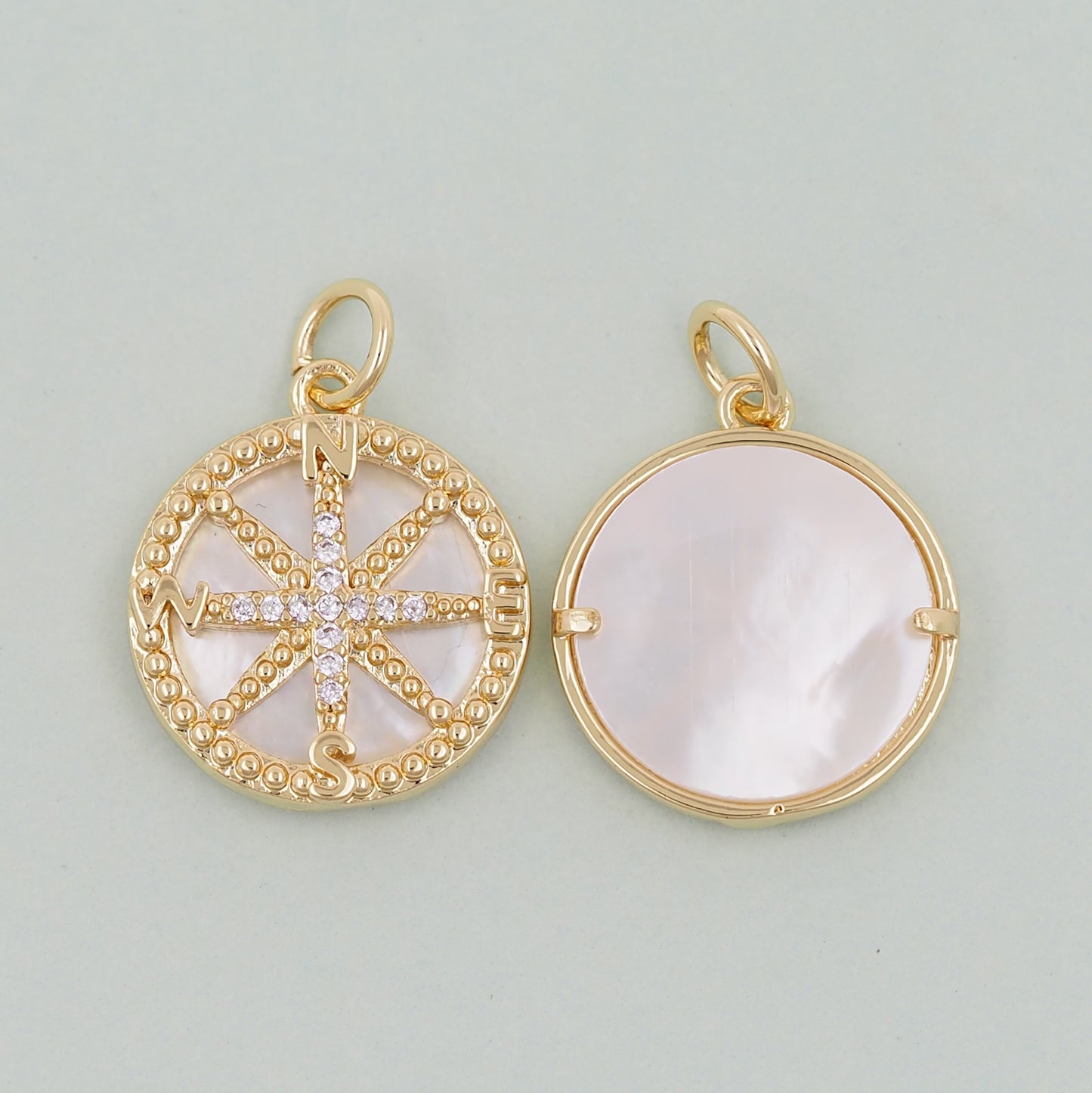 Gold Compass Charms,18K Gold Filled Starburst Pendant,North Star Charm Bracelet Necklace for DIY Jewelry Making Supply