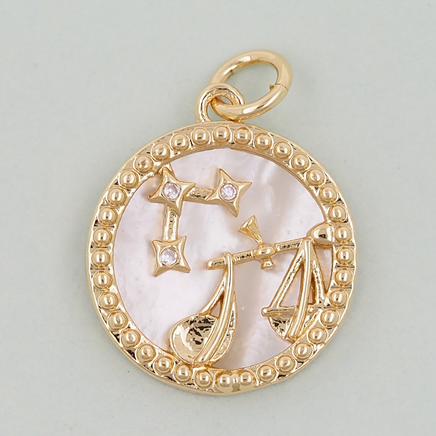 18K Gold Filled North Star Pendant,CZ Micro Pave North Star Charm Bracelet Necklace for DIY Jewelry Making Supply