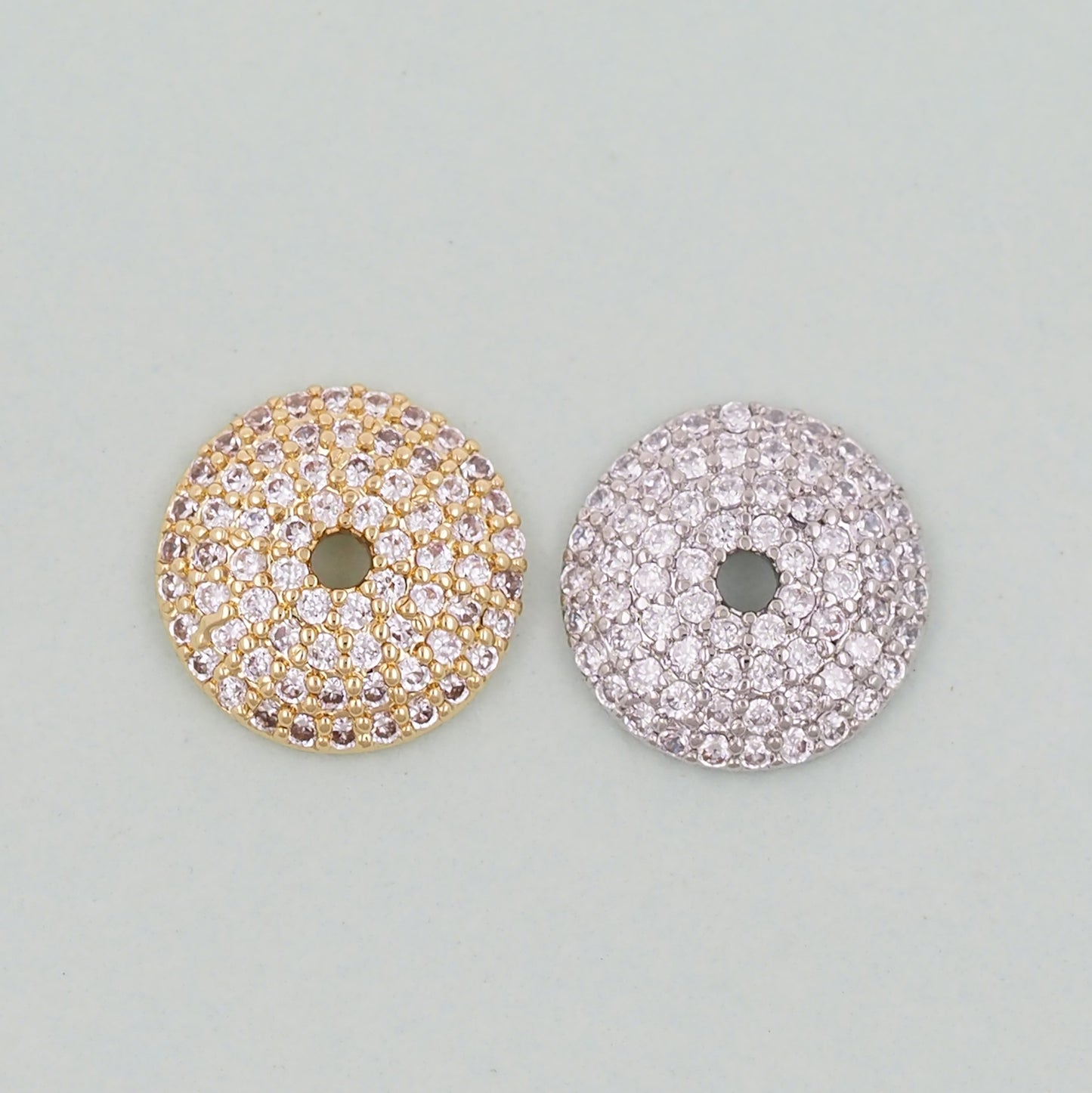 Gold Beads Charms,18K Gold Filled Round spacer beads Bracelet Necklace for DIY Jewelry Making Supply