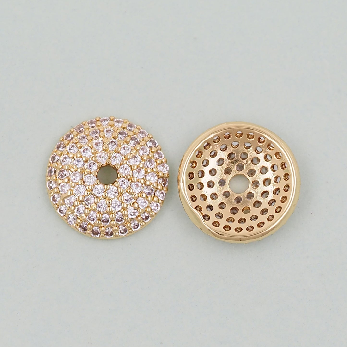 Gold Beads Charms,18K Gold Filled Round spacer beads Bracelet Necklace for DIY Jewelry Making Supply