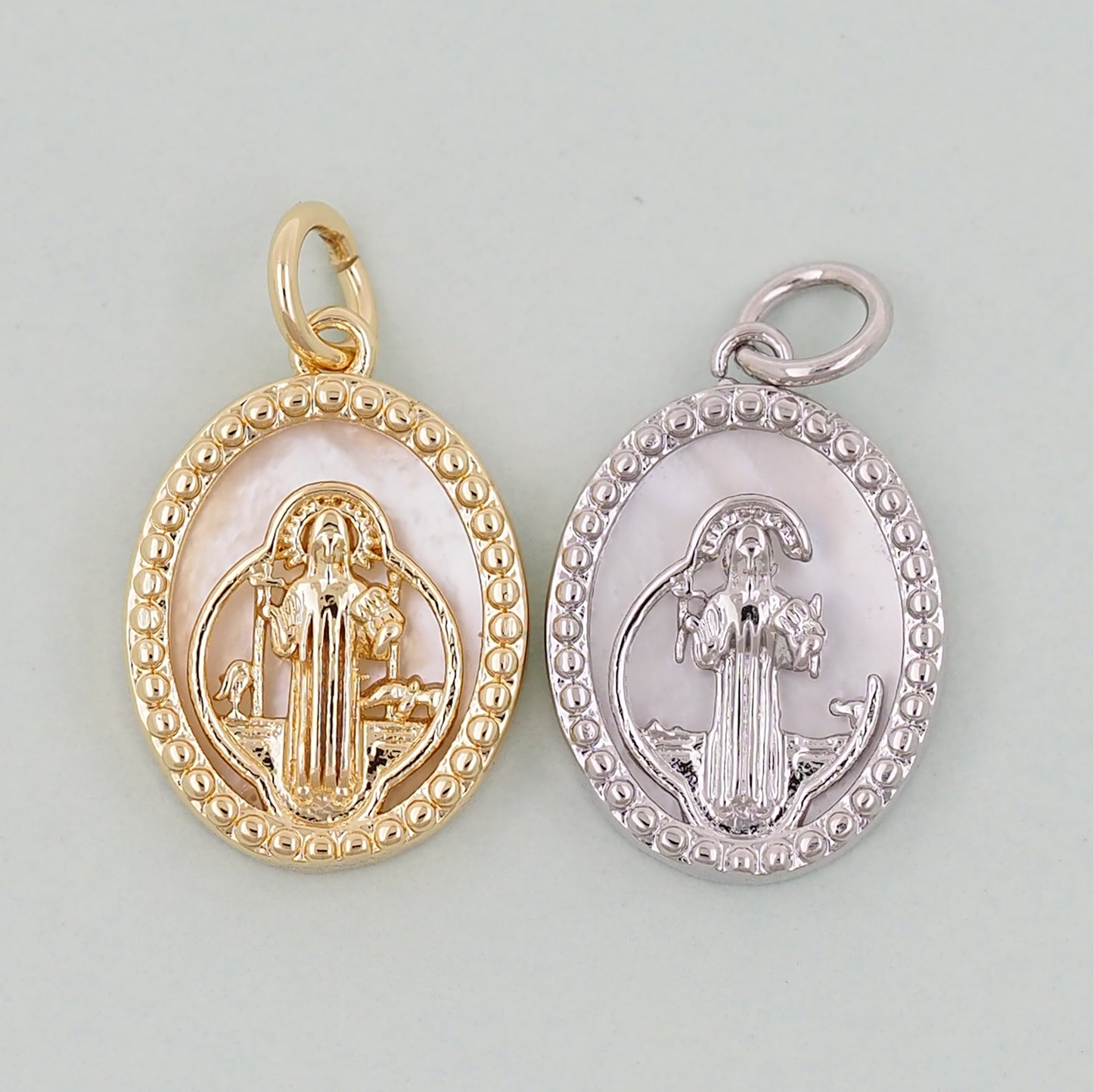 Gold Our Lady of Guadalupe Charms,18K Gold Filled virgin mary Pendant Charm Bracelet Necklace for DIY Jewelry Making Supply