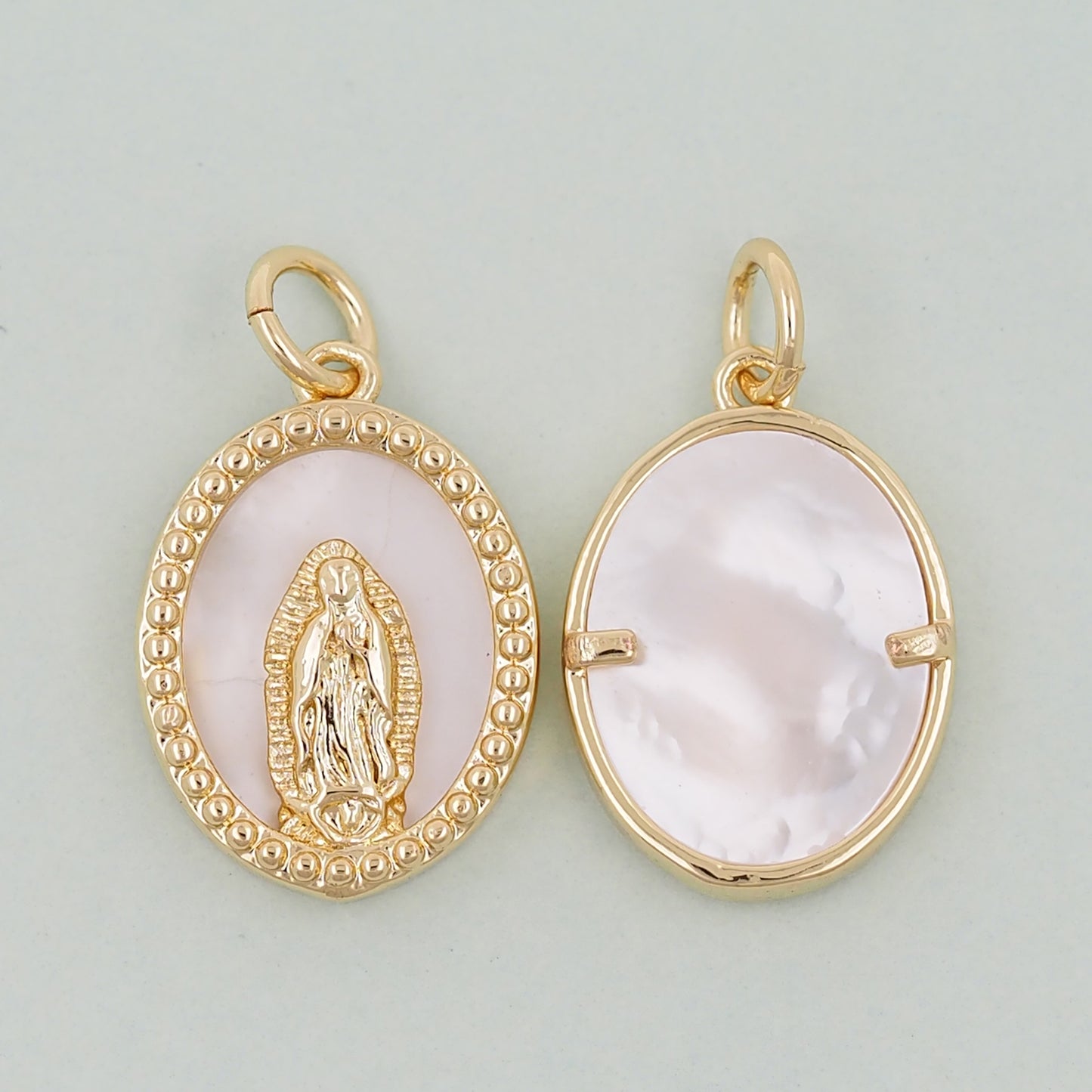 Gold Our Lady of Guadalupe Charms,18K Gold Filled virgin mary Pendant Charm Bracelet Necklace for DIY Jewelry Making Supply
