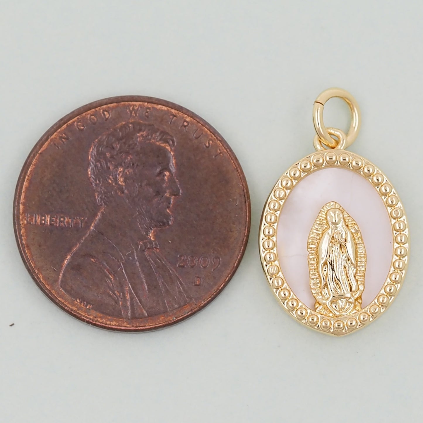 Gold Our Lady of Guadalupe Charms,18K Gold Filled virgin mary Pendant Charm Bracelet Necklace for DIY Jewelry Making Supply