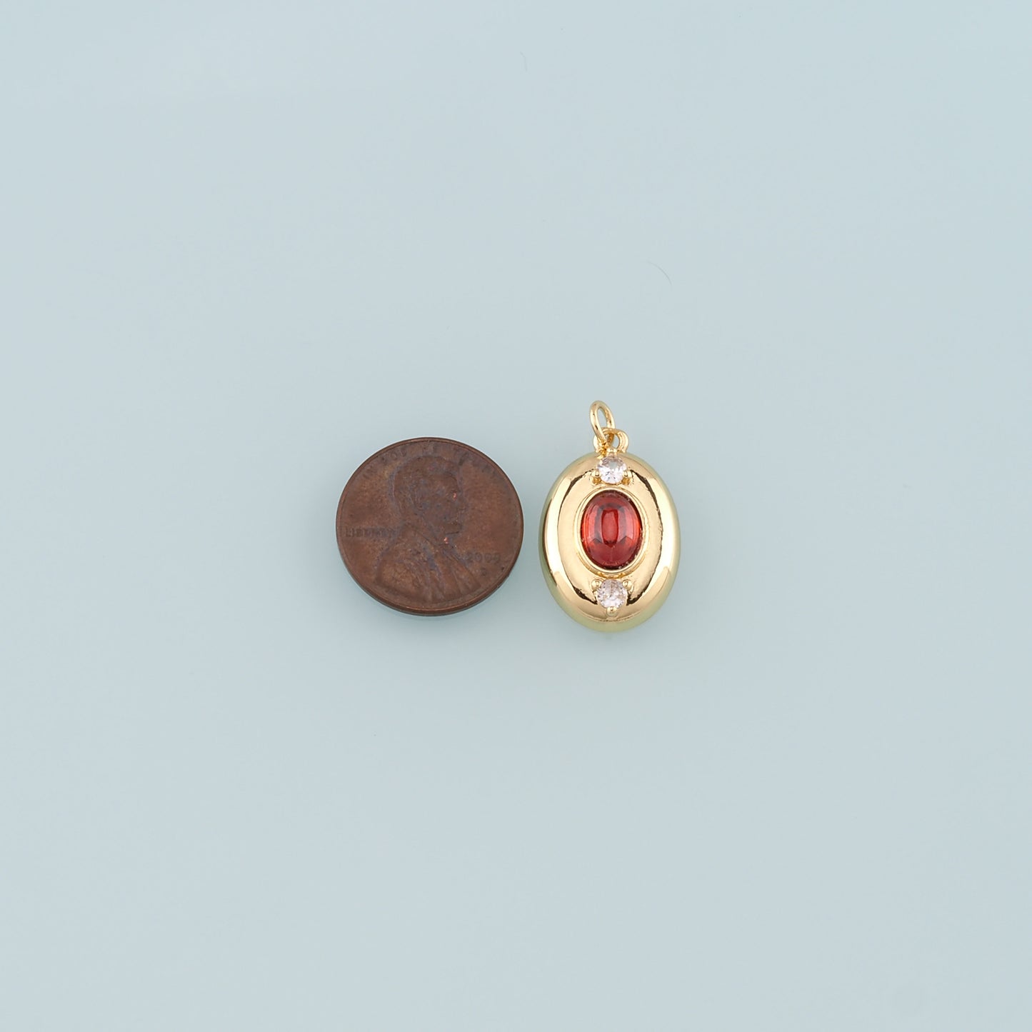 Gold Oval Charm,18K Gold Filled Oval Pendant Bracelet Necklace for DIY Jewelry Making Supply