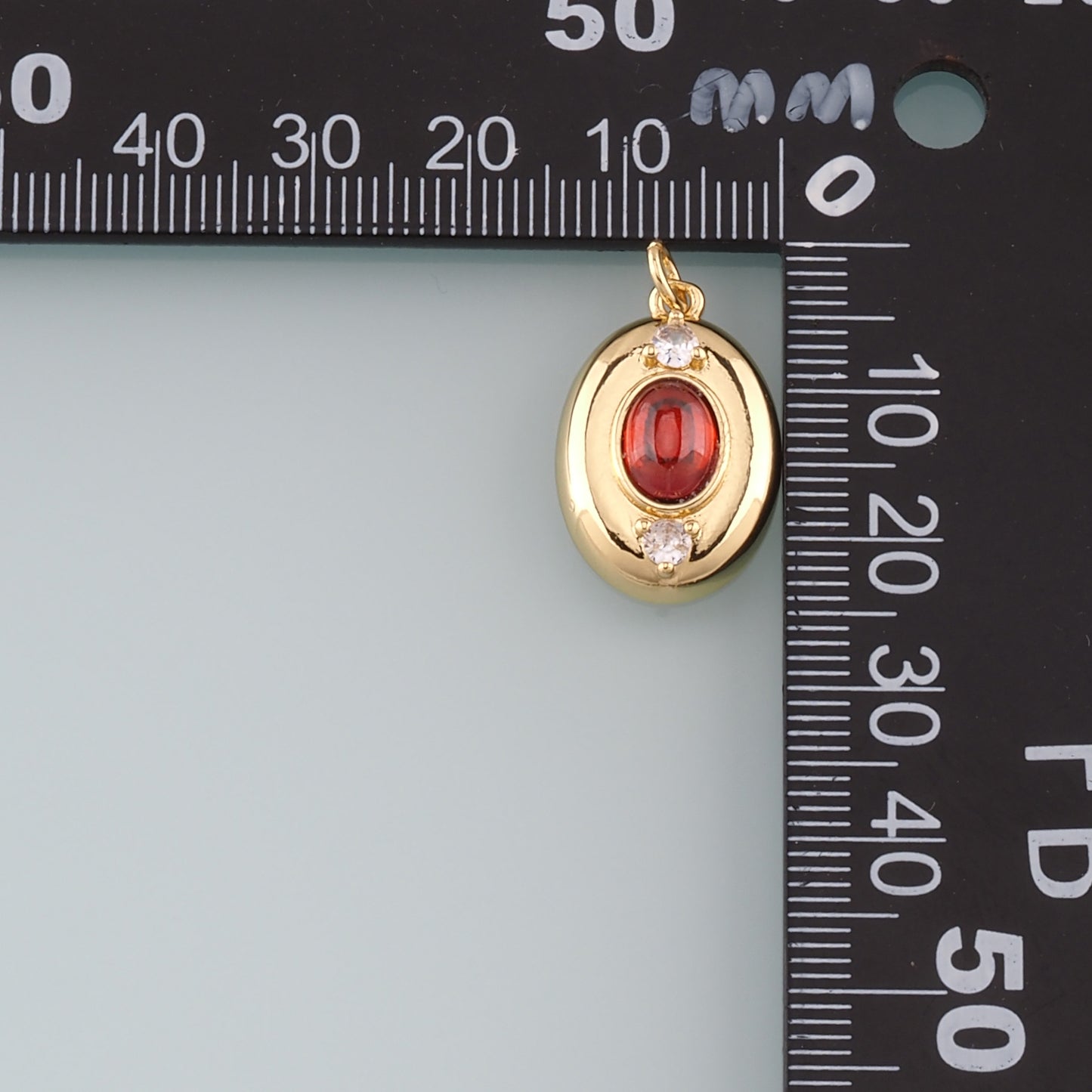 Gold Oval Charm,18K Gold Filled Oval Pendant Bracelet Necklace for DIY Jewelry Making Supply