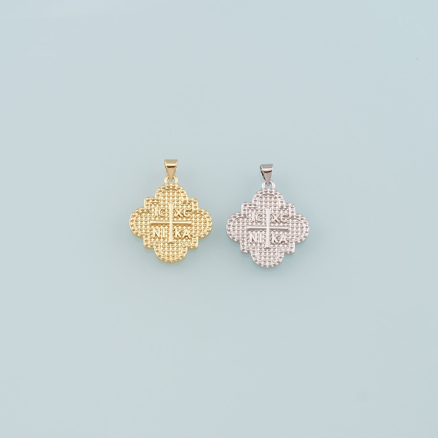 Gold Cross Charms,18K Gold Filled Cross Pendant,Religion Charm Bracelet Necklace for DIY Jewelry Making Supply