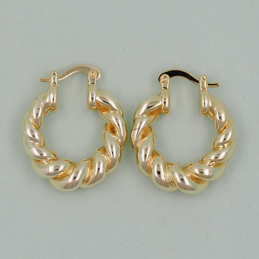 1pair 18K Gold Filled twist Hoops Earrings,Gold Earrings,Dainty Hoops Huggie,Gold Huggies Hoop Earrings
