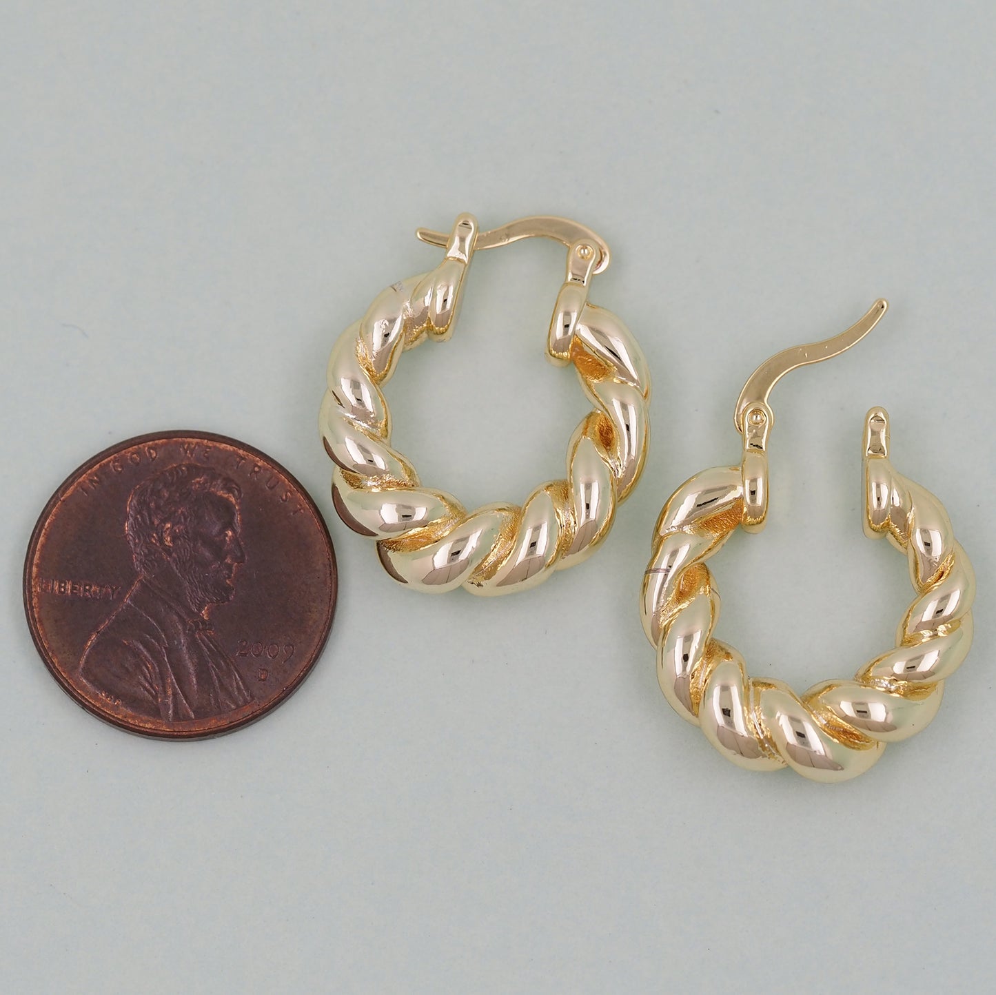 1pair 18K Gold Filled twist Hoops Earrings,Gold Earrings,Dainty Hoops Huggie,Gold Huggies Hoop Earrings