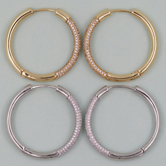1pair 18K Gold Filled thin Hoops Earrings,Gold Earrings,Dainty Hoops Huggie,Gold Huggies Hoop Earrings 35mm