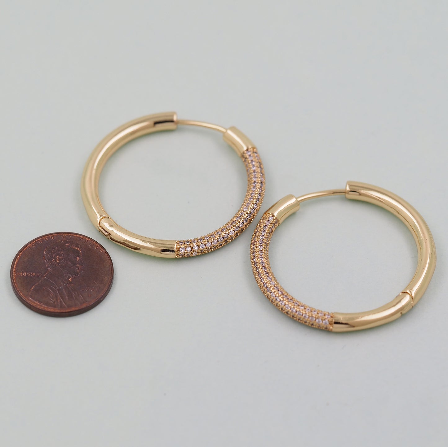 1pair 18K Gold Filled thin Hoops Earrings,Gold Earrings,Dainty Hoops Huggie,Gold Huggies Hoop Earrings 35mm