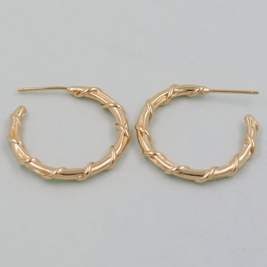 1pair 18K Gold Filled thin twist Hoops Earrings,Gold Earrings,Dainty Hoops Huggie,Gold Huggies Hoop Earrings