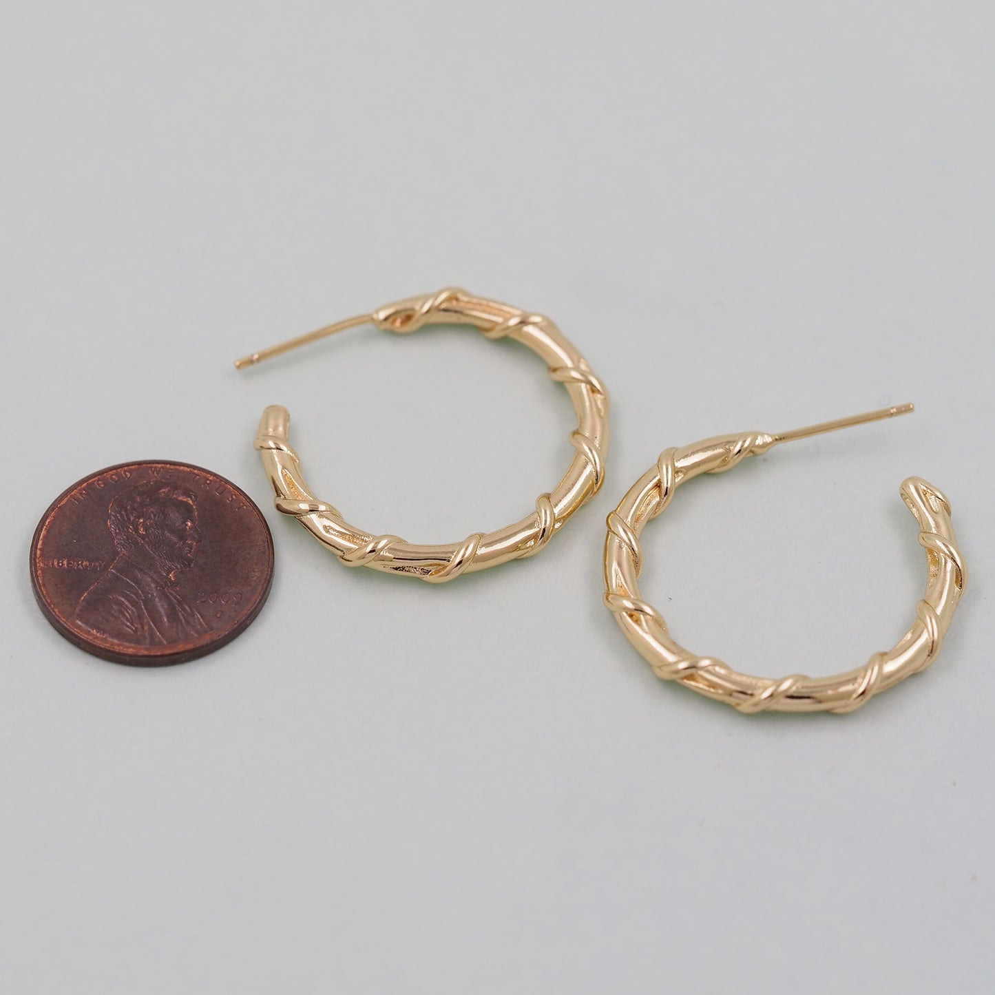 1pair 18K Gold Filled thin twist Hoops Earrings,Gold Earrings,Dainty Hoops Huggie,Gold Huggies Hoop Earrings