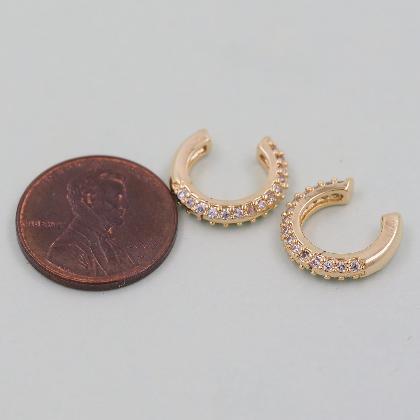 1pair 18K Gold Filled Dainty Hoop Earrings,CZ Ear Cuff No Piercing,Cartilage Earring,Ear Wrap Earrings