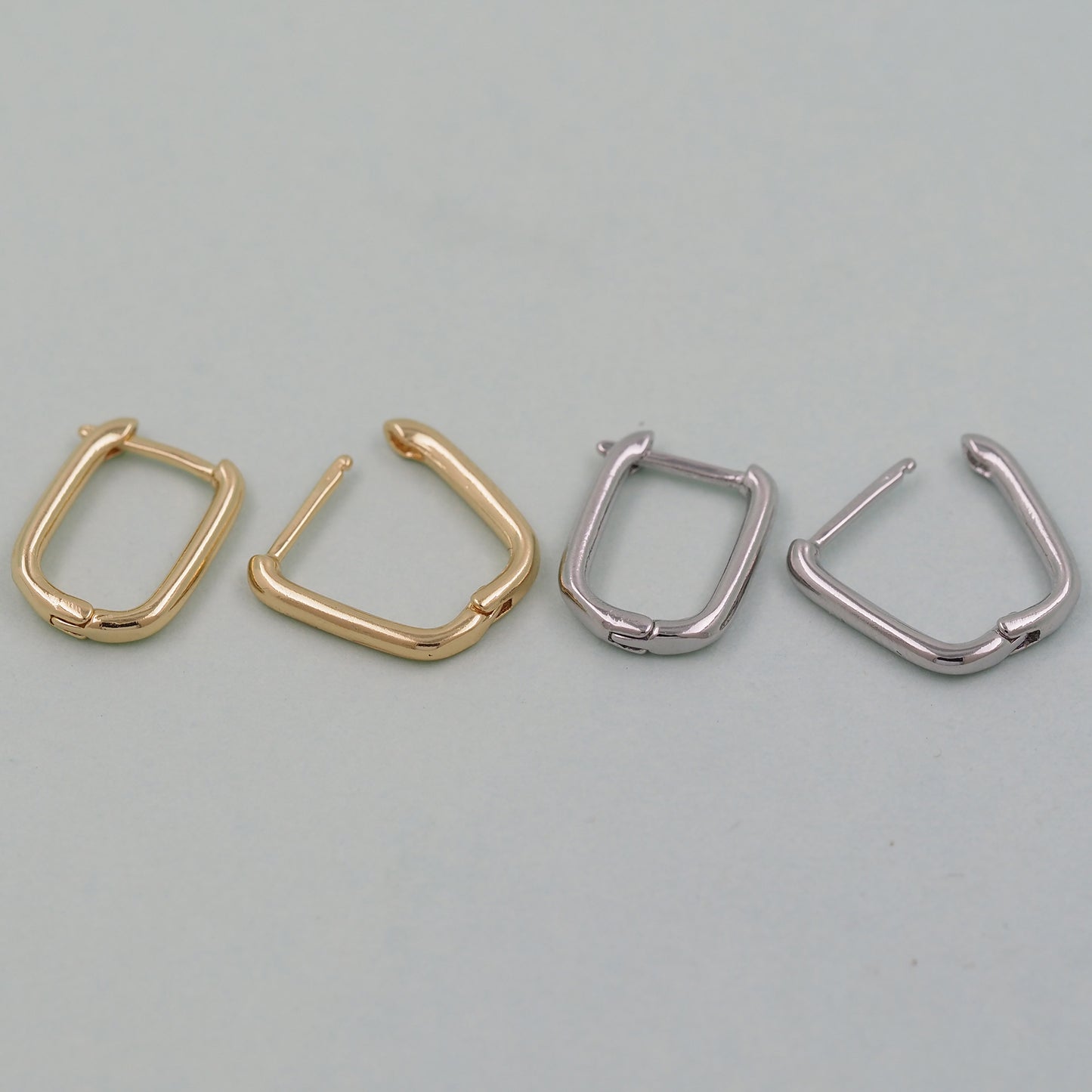 1pair 18K Gold Filled Oval Hoops Earrings,Gold Rectangle Earrings,Dainty Hoops Huggie,Gold Huggies Hoop Earrings