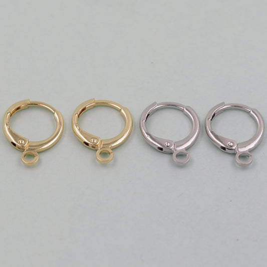 1pair 18K Gold Filled Hoops earring components,Gold Earrings,Dainty Hoops Huggie,Gold Huggies Hoop Earrings