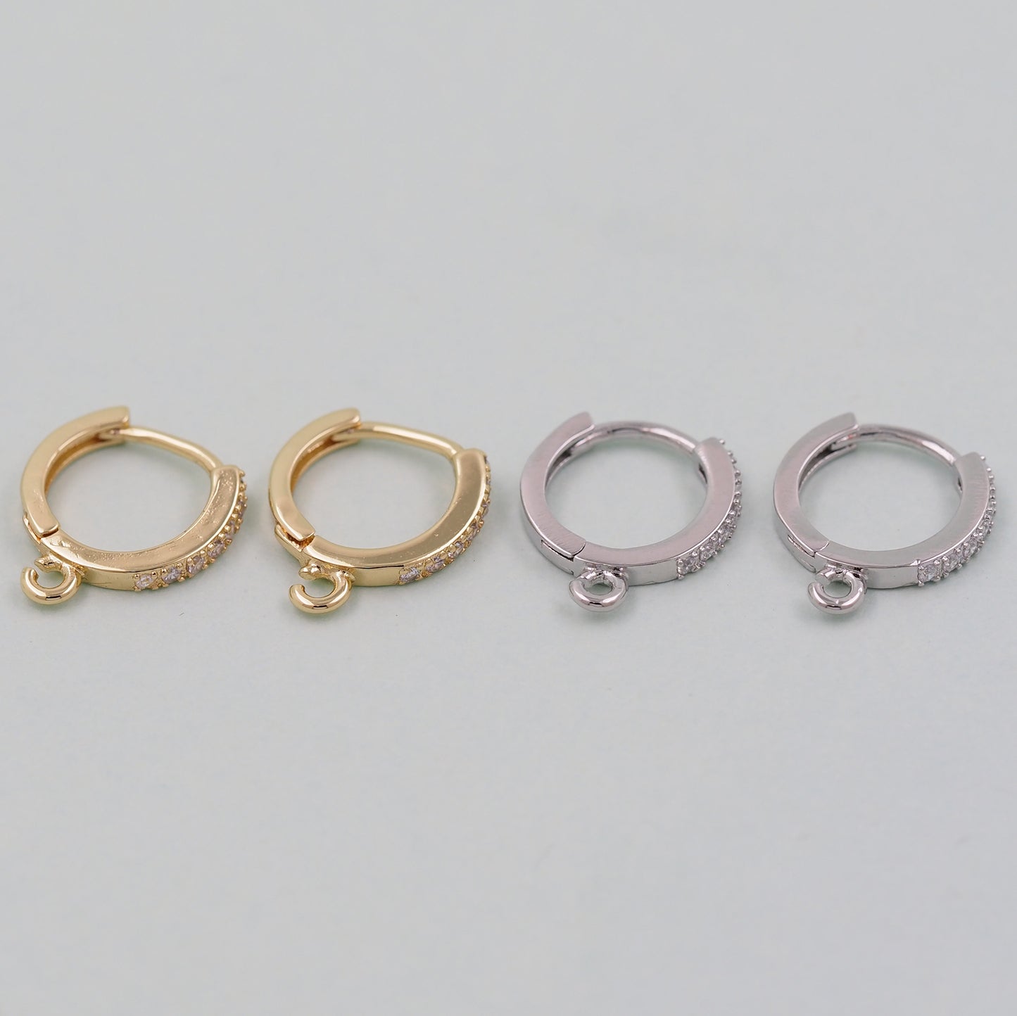 1pair 18K Gold Filled Hoops earring components,Gold Earrings,Dainty Hoops Huggie,Gold Huggies Hoop Earrings
