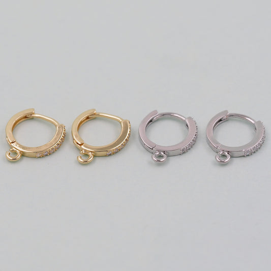 1pair 18K Gold Filled Hoops earring components,Gold Earrings,Dainty Hoops Huggie,Gold Huggies Hoop Earrings