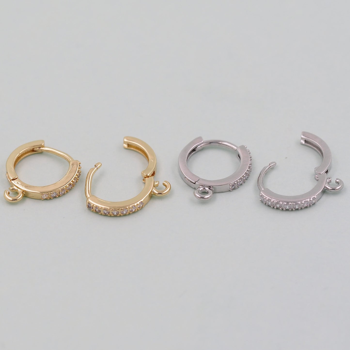 1pair 18K Gold Filled Hoops earring components,Gold Earrings,Dainty Hoops Huggie,Gold Huggies Hoop Earrings