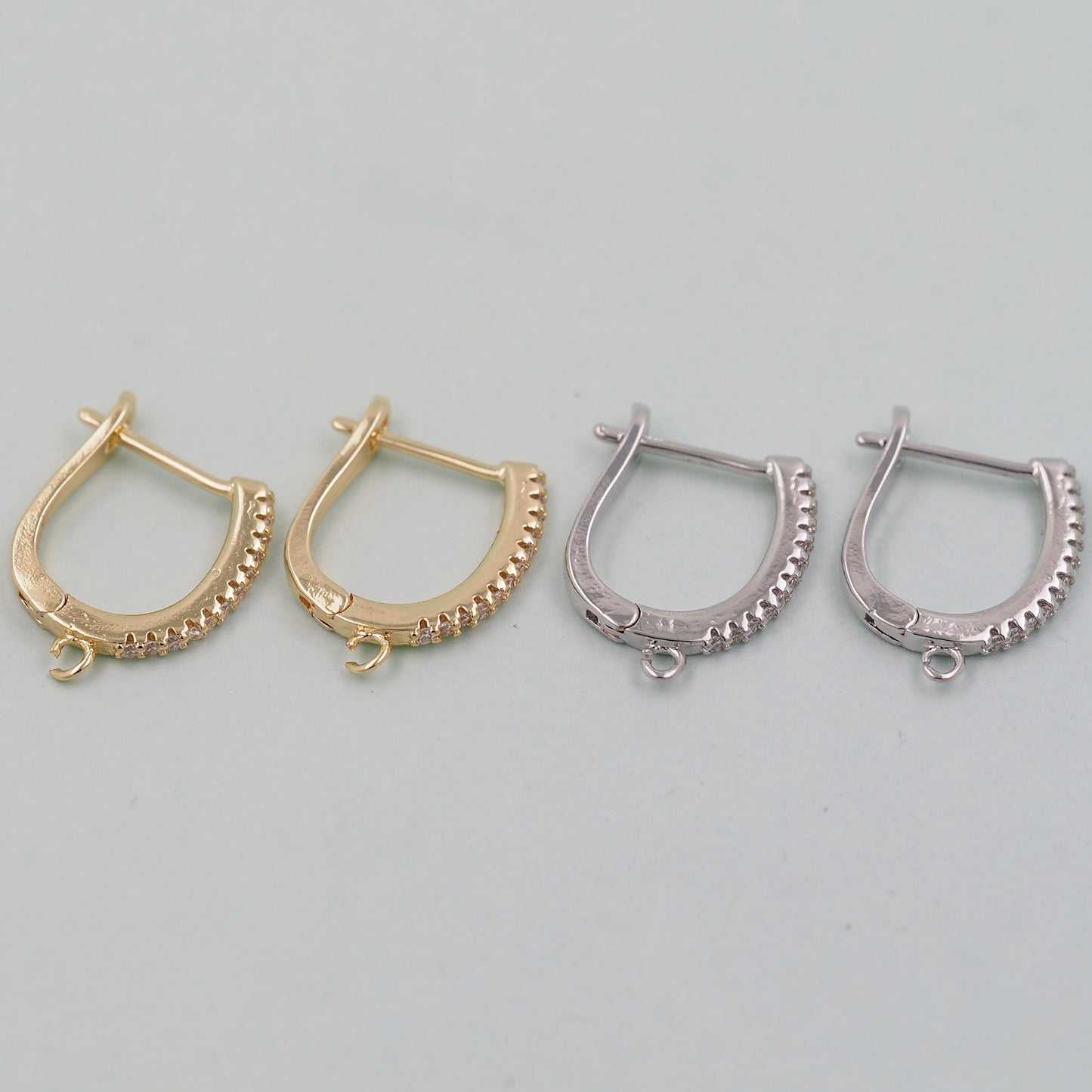1pair 18K Gold Filled Hoops earring components,Gold Earrings,Dainty Hoops Huggie,Gold Huggies Hoop Earrings