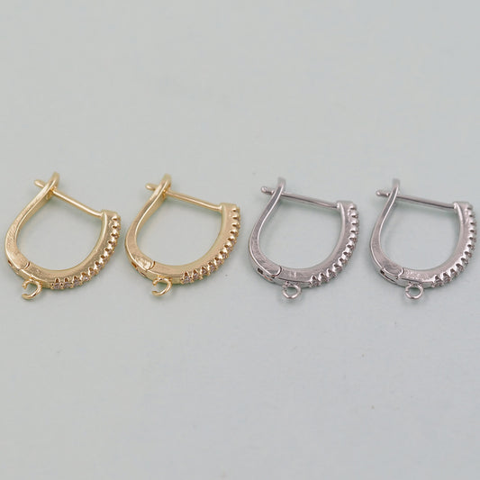 1pair 18K Gold Filled Hoops earring components,Gold Earrings,Dainty Hoops Huggie,Gold Huggies Hoop Earrings