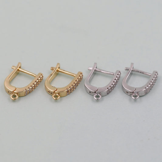 1pair 18K Gold Filled Hoops earring components,Gold Earrings,Dainty Hoops Huggie,Gold Huggies Hoop Earrings