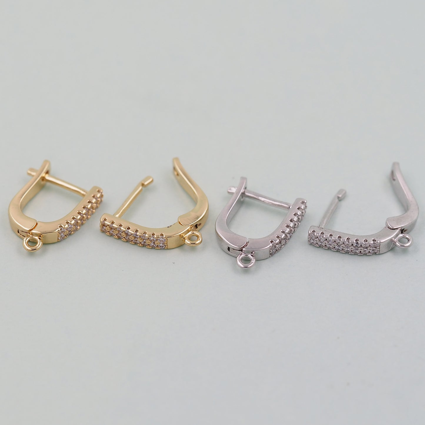 1pair 18K Gold Filled Hoops earring components,Gold Earrings,Dainty Hoops Huggie,Gold Huggies Hoop Earrings