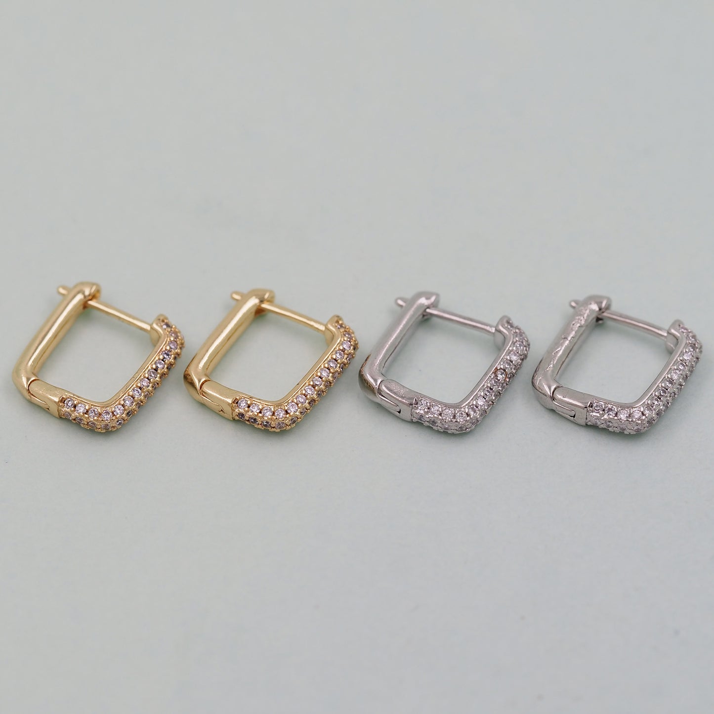 1pair 18K Gold Filled square Hoops Earrings,Gold Rectangle Earrings,Dainty Hoops Huggie,Gold Huggies Hoop Earrings