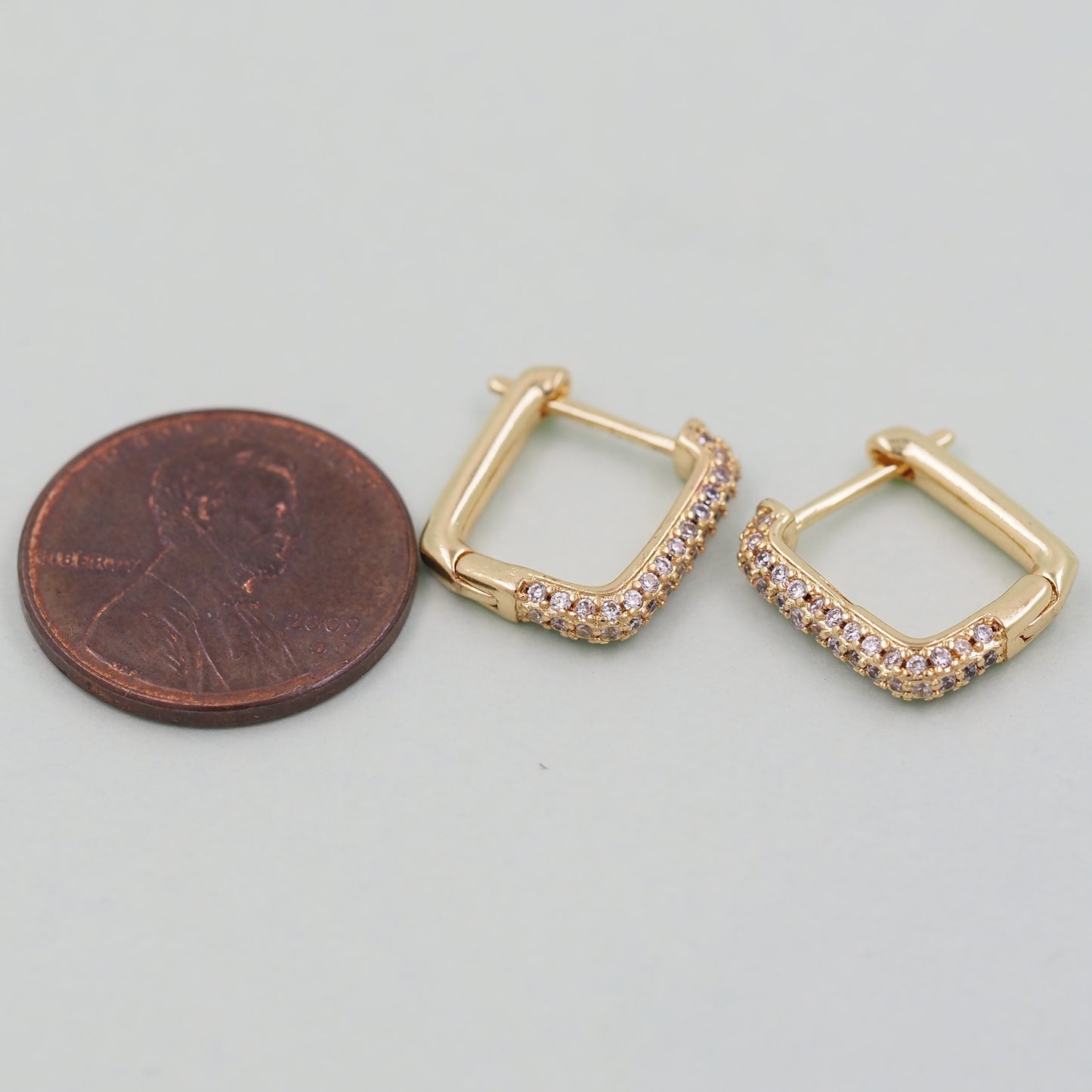 1pair 18K Gold Filled square Hoops Earrings,Gold Rectangle Earrings,Dainty Hoops Huggie,Gold Huggies Hoop Earrings