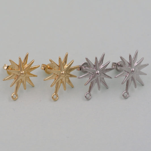 1pair 18K Gold Filled north star Hoops Earrings,Gold Earrings,Dainty Hoops Huggie,Gold Huggies Hoop Earrings