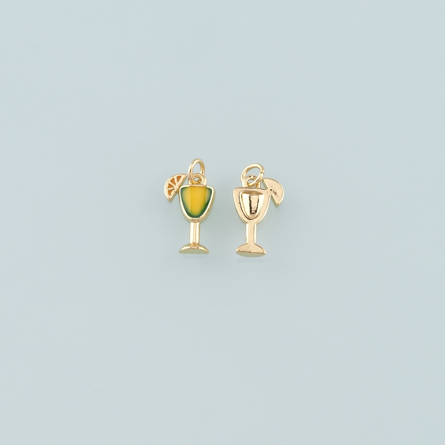 Gold Drinks Charms,18K Gold Filled Juice Pendant,Enamel Juice Charm Bracelet Necklace for DIY Jewelry Making Supply