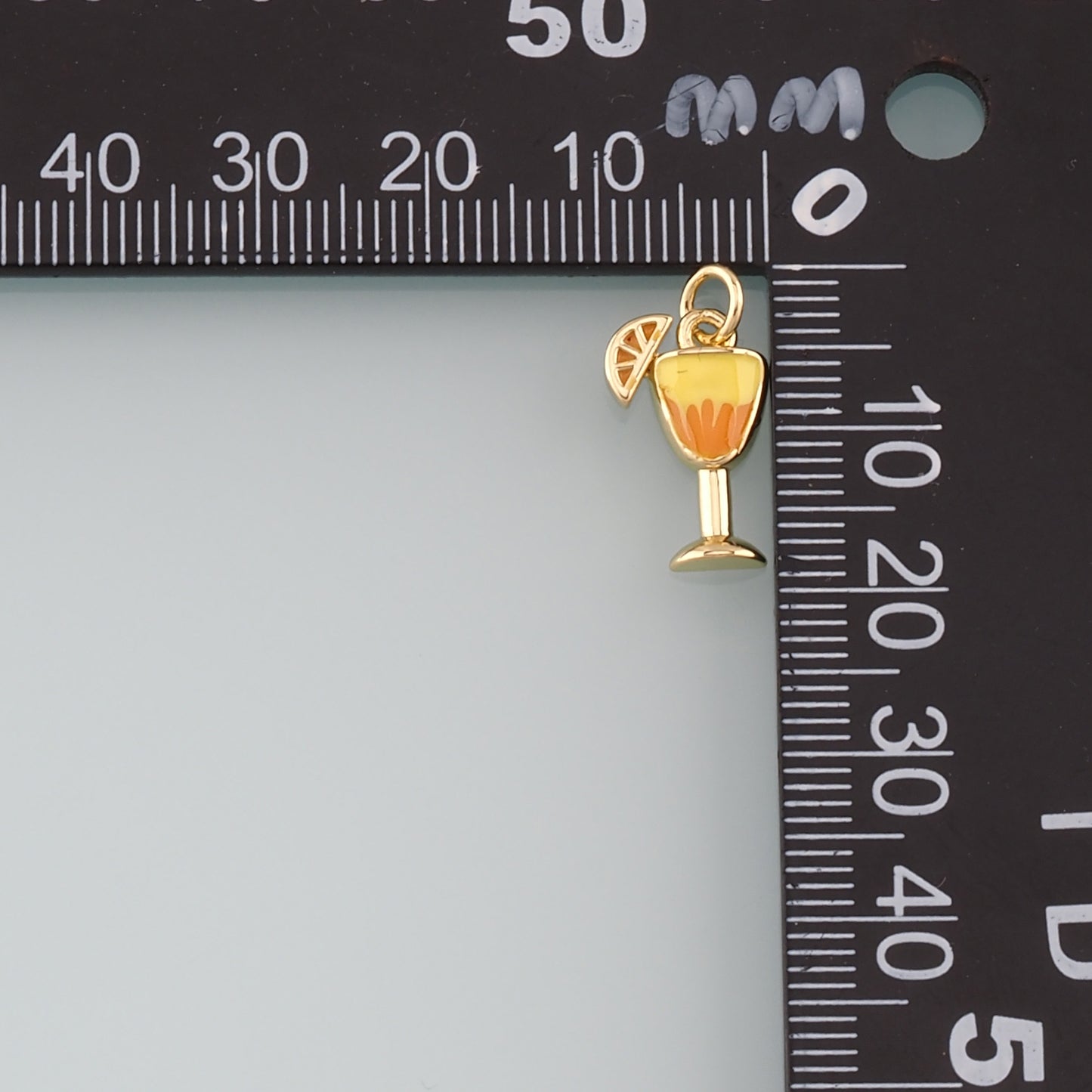 Gold Drinks Charms,18K Gold Filled Juice Pendant,Enamel Juice Charm Bracelet Necklace for DIY Jewelry Making Supply