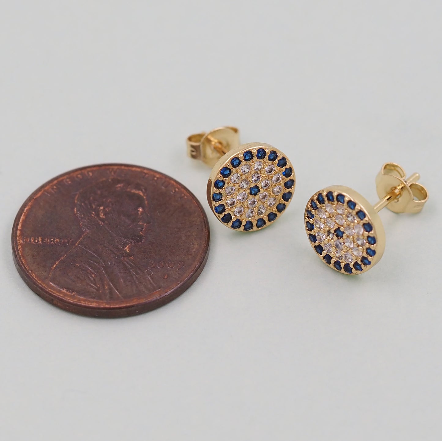 1pair 18K Gold Filled Evil Eye Earrings,Gold Earrings,Dainty Earrings