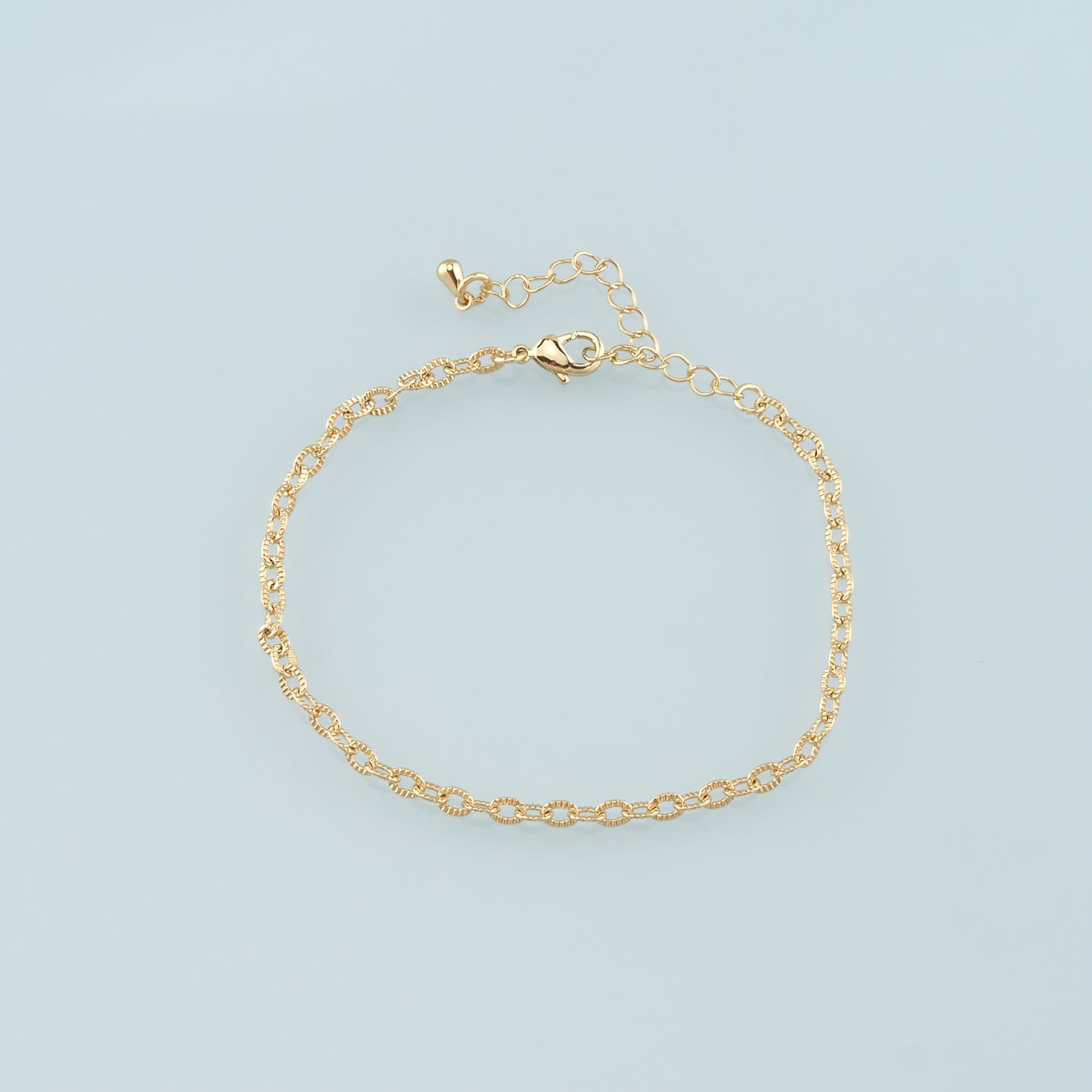 Gold Adjustable Chain,18K Gold Filled Oval Bracelet,Semi Finished Bracelets,Bracelets for Jewelry Making